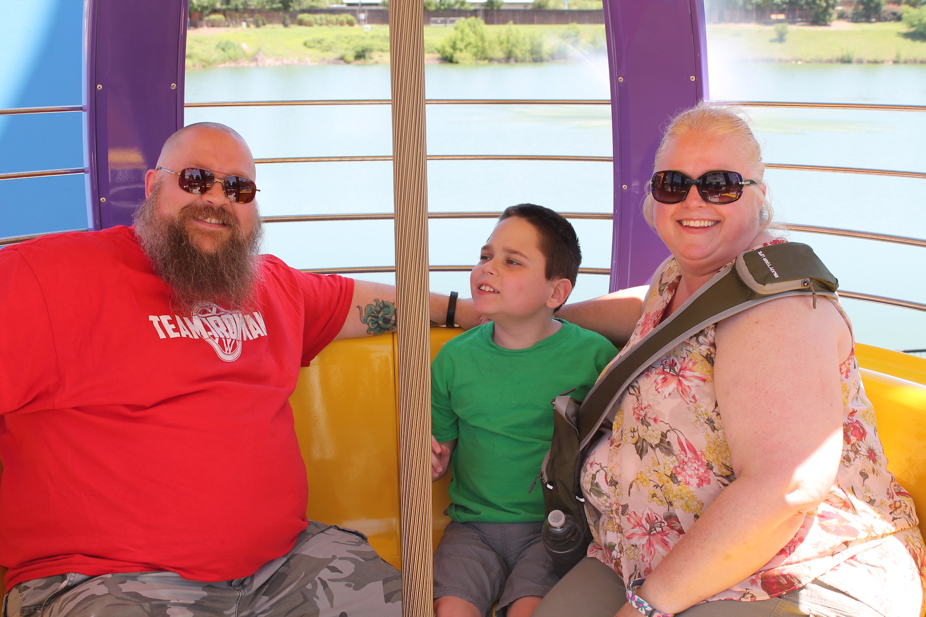 family on the ferris wheel